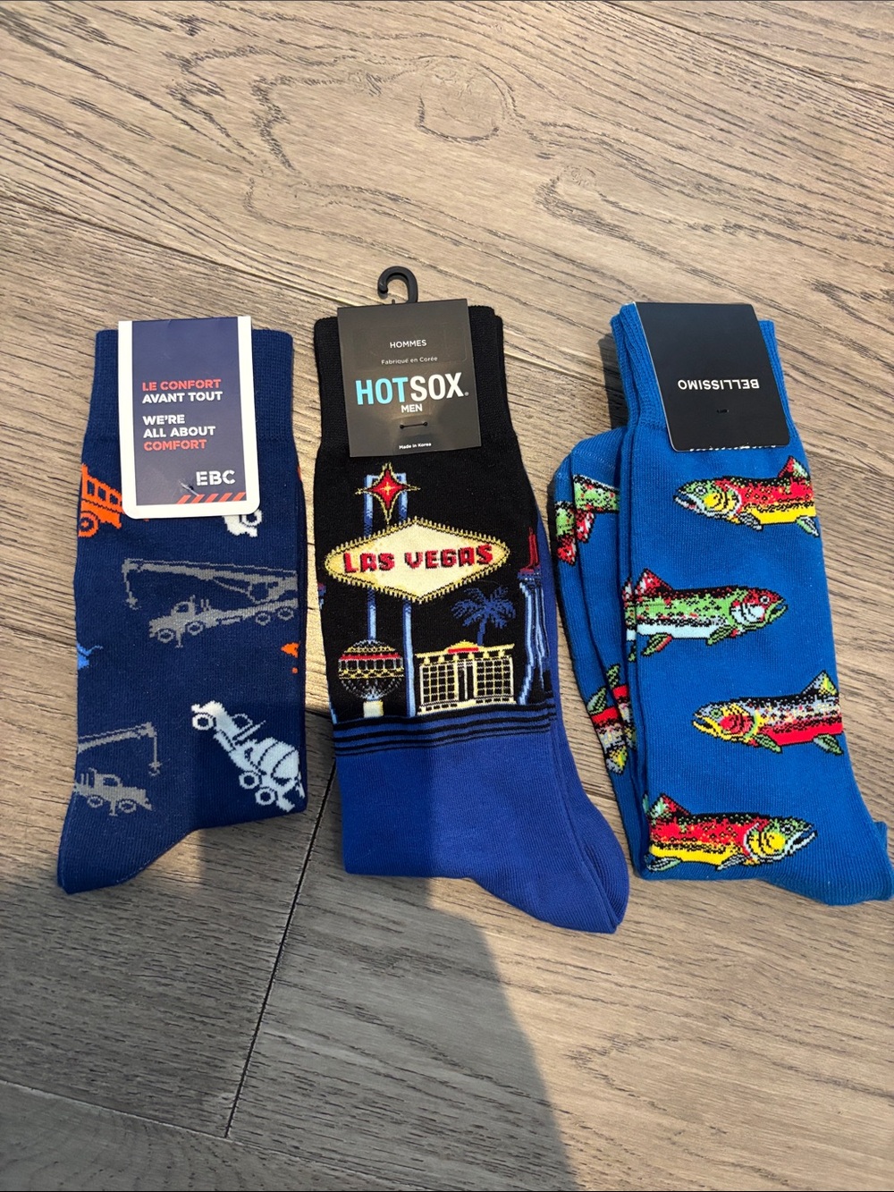 Hot Sox Men's Assorted Blue Novelty Socks Pack
